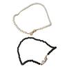 Unique Pearl Bead Chain Necklace Heart Pendant Choker Necklace Chain Y2k Sweet Heart Choker Jewelry for Women Girls Teen