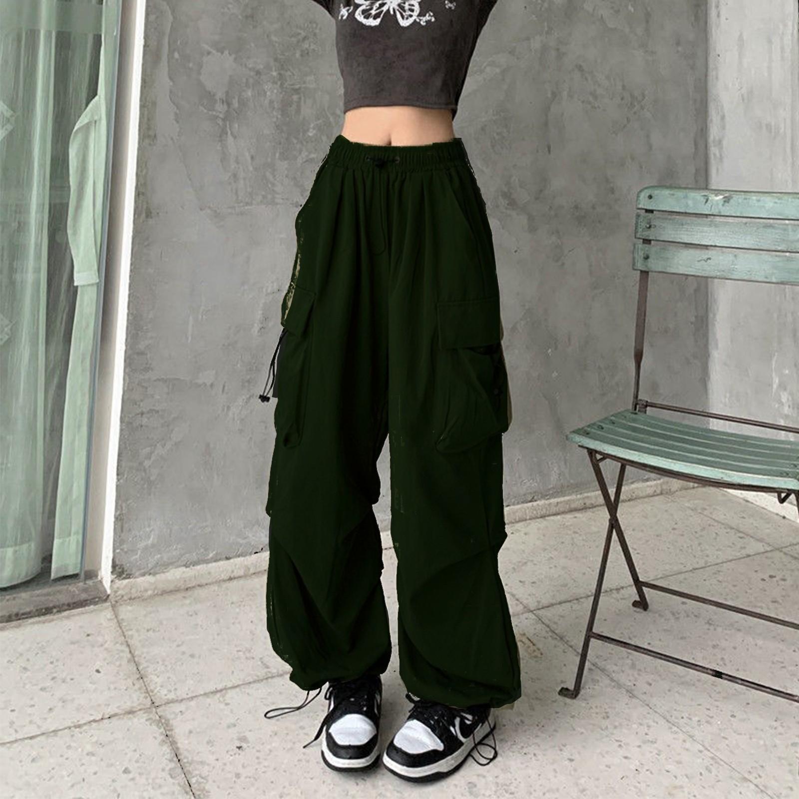 

Жіночі модні універсальні штани прямого крою з драпіруванням і вільні широкі брюки XXXL темно-зелений колір