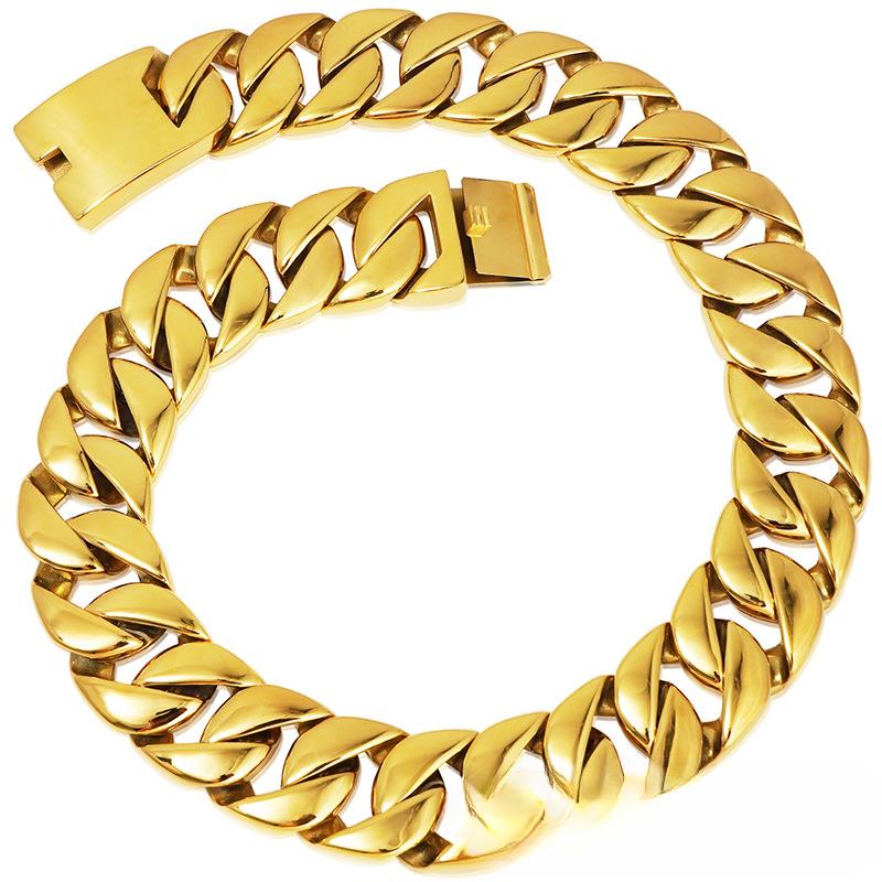 Náhrdelník z lité titanové oceli pro muže Hrubě litý Velký Hip Hop Nerezový náhrdelník