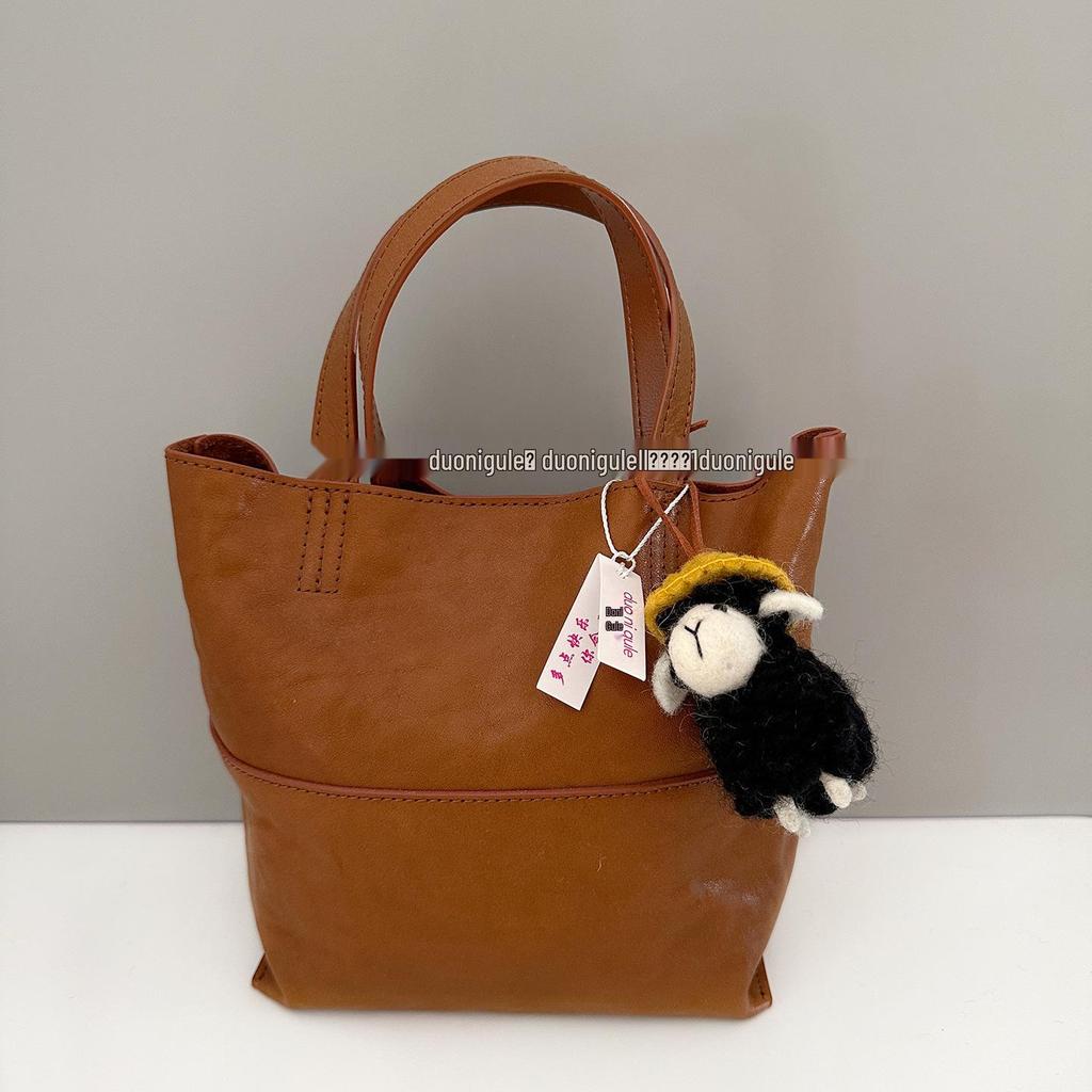 Yellow Hat Sheep Wool Felt Ornament Keychain 