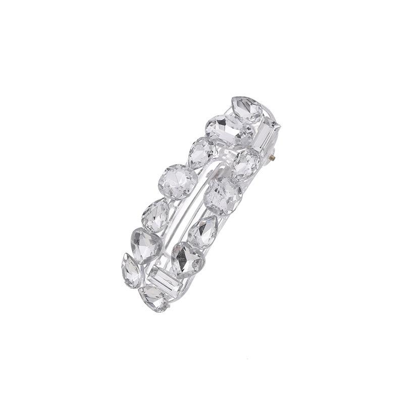 2pcs New Style Opal Stone Water Diamond Hair Clip for Women; Fragile Bangs Clip; Sweet and Cool Duckbill Clip; Head Accessories