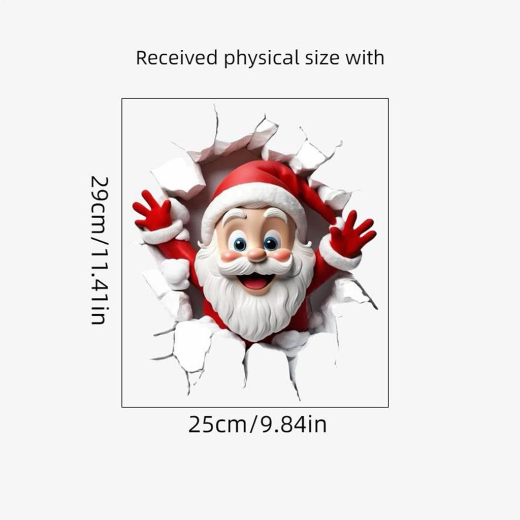 Christmas Toilet Seat Sticker Fun Waterproof Santa Claus Home Decor Santa Claus Wall Decal For Daily Indoor Home Room Dormitory