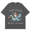 I Will Succeed Because I Am Insane Funny Goose Dragon Meme Tshirt Unisexs and Unisexs Fashion Casual TShirts Cotton Tshirts