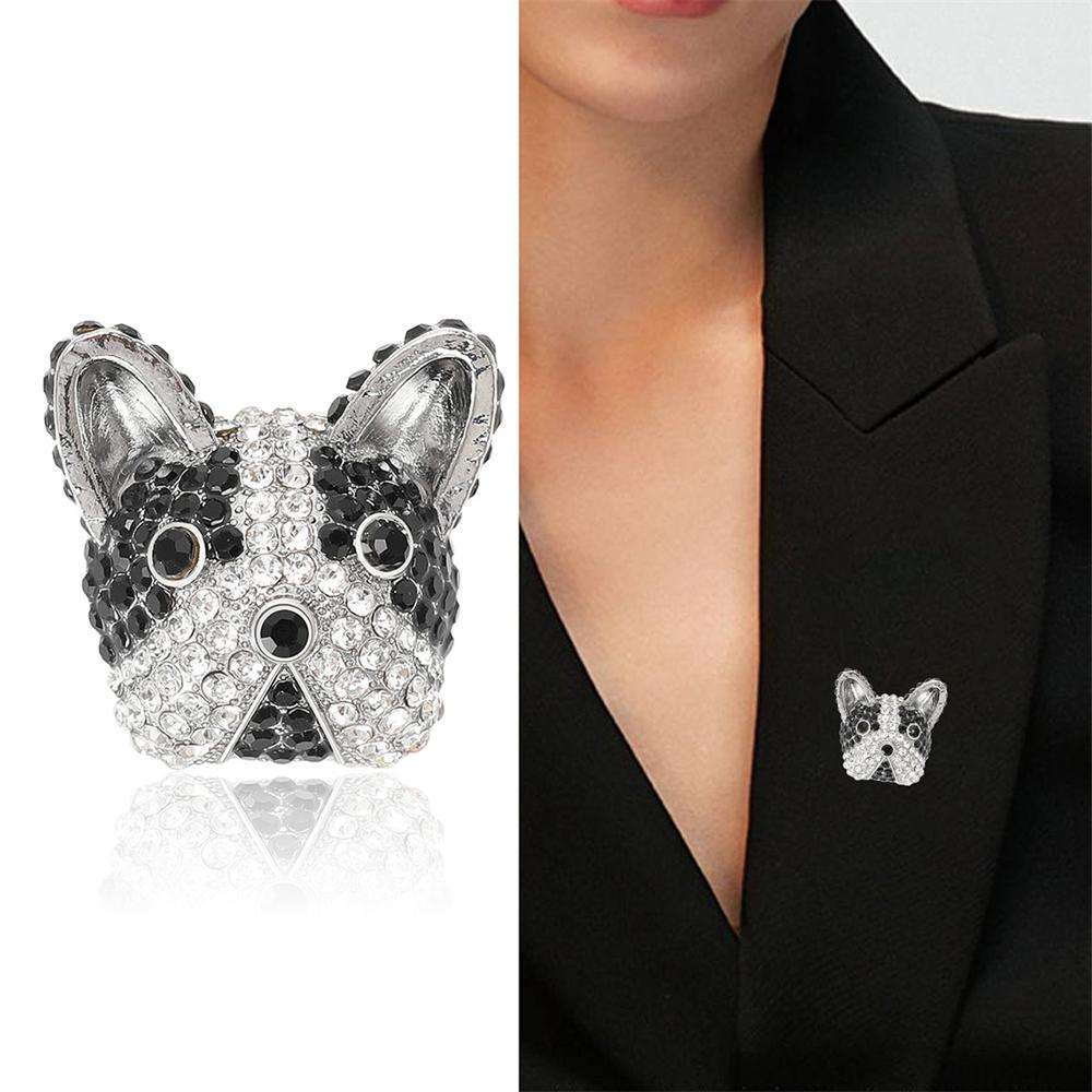 Trendige niedliche Strass-Welpen-Brosche, weiblicher Charme, lässige Schönheit, Hundebroschen für Frauen, Party, Hochzeitsgeschenke