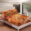 Retro Pattern Bed Hat Three-Piece Digital Printing Bedding Bed Hat Three-Piece Set Children And Adults