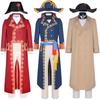Napoleon Cosplay Kostým Sada V Napoleonově Červené Barvě S Kabátem A Kloboukem Pro Filmové Fanoušky