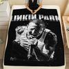 1PC Linkin Park Print Flannel Blanket, High quality Comfortable for All Seasons, Home Decor, Warmth and Comfort, Perfect for Christmas Gifts