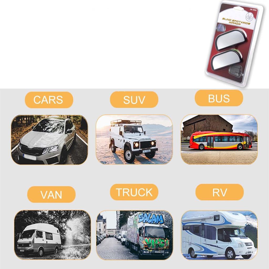 KEWAYO 2-Piece Set of 2 Auxiliary Mirrors for Cars, Auxiliary Mirror, Auxiliary Side Mirror,