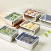 Nerezová ocelová nádoba na čerstvé potraviny, obdélníkový piknikový bento tác, úložný box do lednice s mrazákem, restaurační talíř