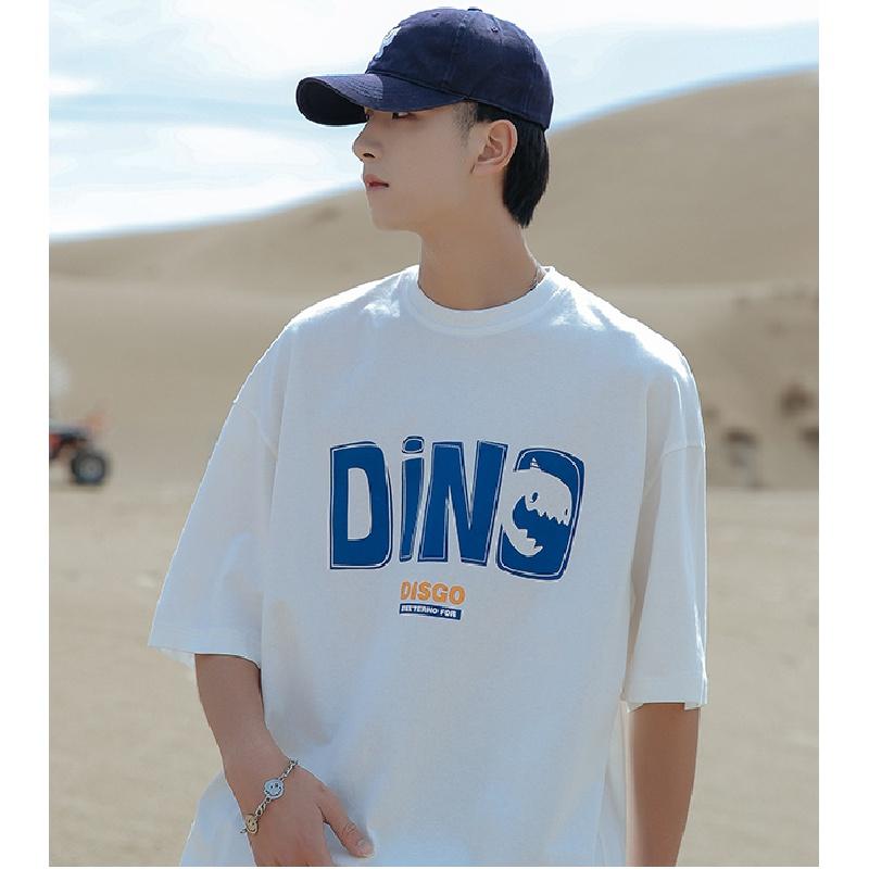 M-5XL Camisetas de manga corta para hombre Camiseta con estampado gráfico de letras Camiseta informal para hombre Tops retro con cuello redondo para