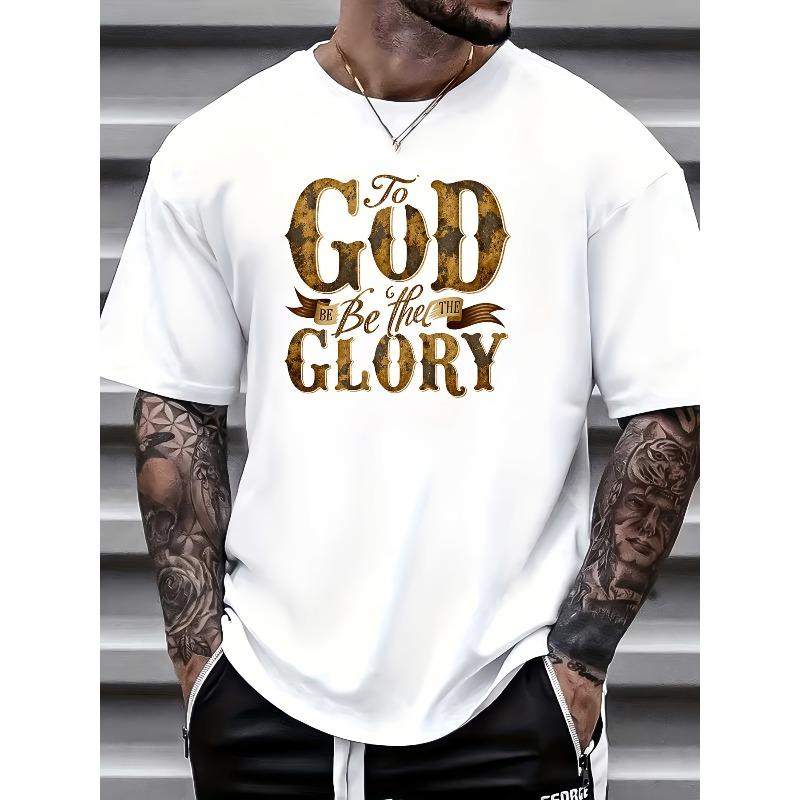

European sizes Men s T-Shirt - Religious Gift Suitable for Him, Short Sleeve Crewneck Casual Tee with Praise Poetry, Machine Washable Church Apparel S белый