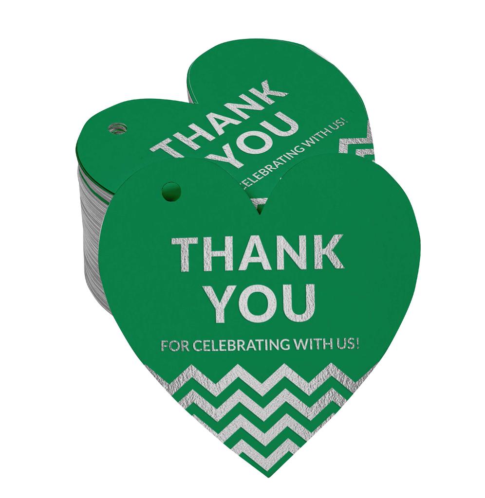 Inkdotpot Danke, dass Sie mit uns gefeiert haben Junggesellinnenabschied-Babyparty-Ruhestand-Hochzeit-Geburtstag Flaschenanhänger Echte Silberfolie Gastgeschenk Anhänger Packung von