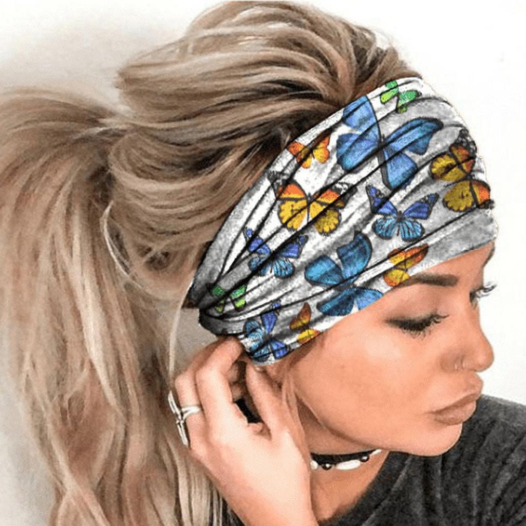 Hairband Running Fitness Thin Hair Women African Boho Wide Knotted Stripe Black Stylish Head Wraps Pinches Para El Pelo Mujer
