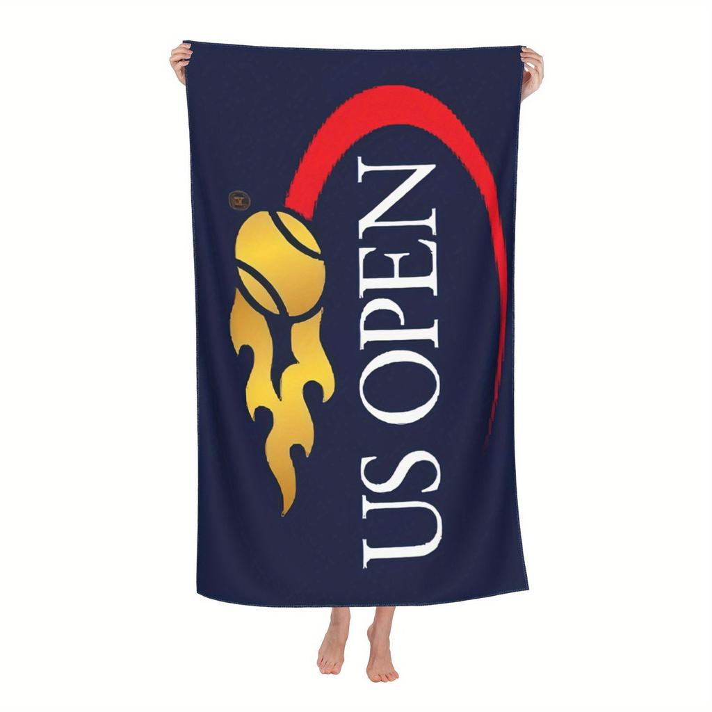 US Open Tennis Flamme Strandtuch Gemustert Sonnenschutz Und Winddicht Geeignet Für Schwimmbad Camping Reise Decke