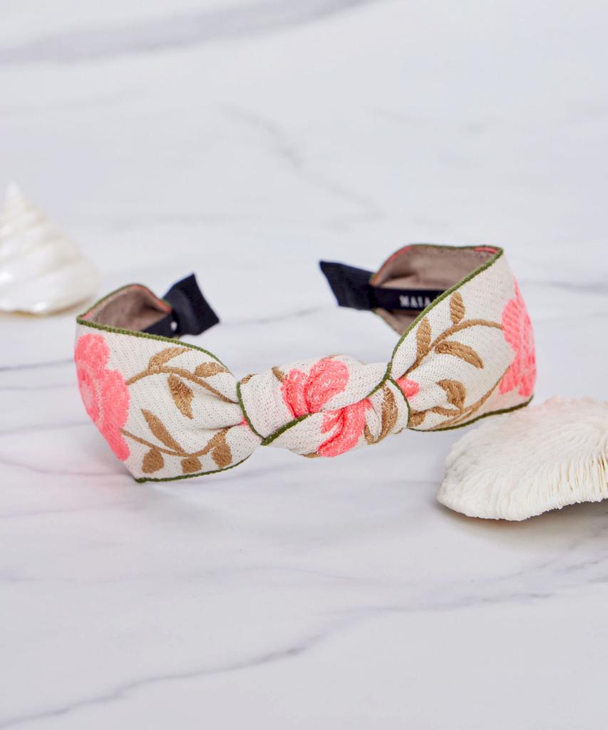 Maia Vine Rose Fluorescent Headband-Pink