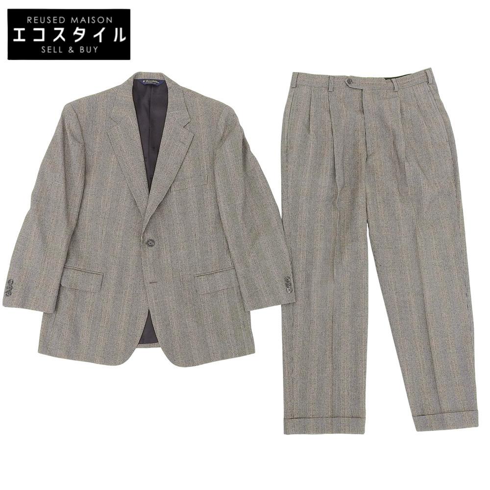 Brooks Brothers Men's Glen Plaid Wool and Cashmere Jacket and Pants Suit, Brown, Size 40, 34W Suit Setup 40/34W BrownUsed