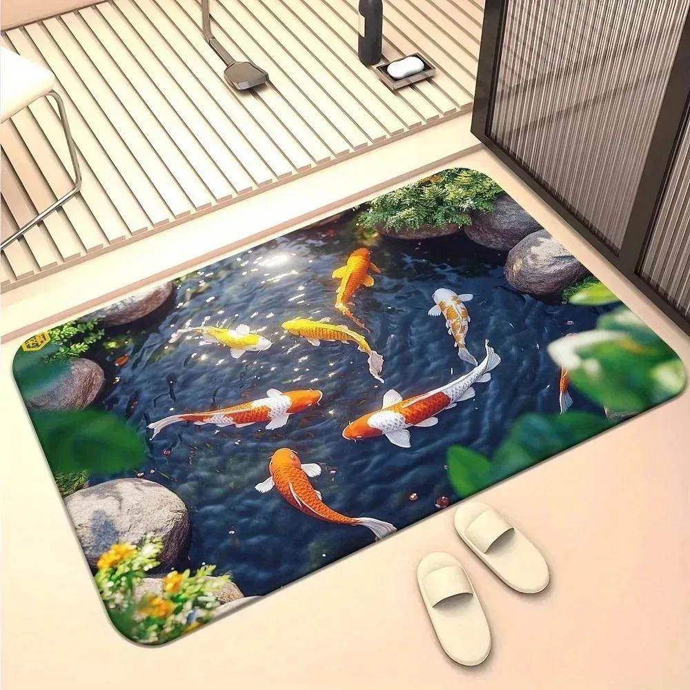 1PC Rainbow Cats Kitchen Rugs Non-Slip Home Door Mats Pop Design Bathroom Rugs Bath Mat Carpet for Home Sink Laundry Decor