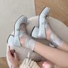 2025Hot Women's Silk Mary Jane Shoes Women Ballet High Heels Shoes Fashion Party Pumps Women Elegant Butterfly-knot Chunky Shoes