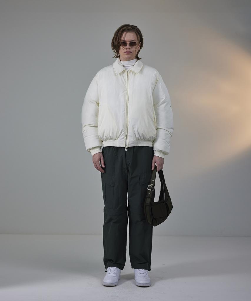 Standarderror 87-Stan023 Essential Collared Neck 2-Way Padded Jumper Ivory