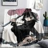 1PC Shizuku Murasaki Print Flannel Blanket, High quality Comfortable for All Seasons, Home Decor, Warmth and Comfort, Perfect for Christmas Gifts156