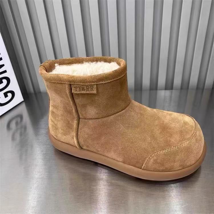 thick-soled snow boots winter new warm cotton shoes niche non-slip big-headed bread shoes snow warm shoes