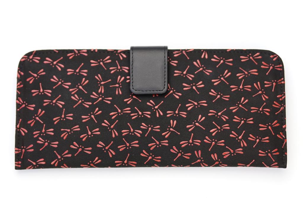 Inden Yushichi Uehara Echtes Münzgeldbörse auf der Modellnummer schwarzer Hintergrund x rote Libelle echt lang Made in Japan [INDEN-YA] (INDEN-YA)
