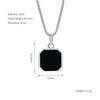 Titanium Steel Geometric Pendant Necklace Men Women Hypoallergenic Fashion Jewelry With Turquoise Accent