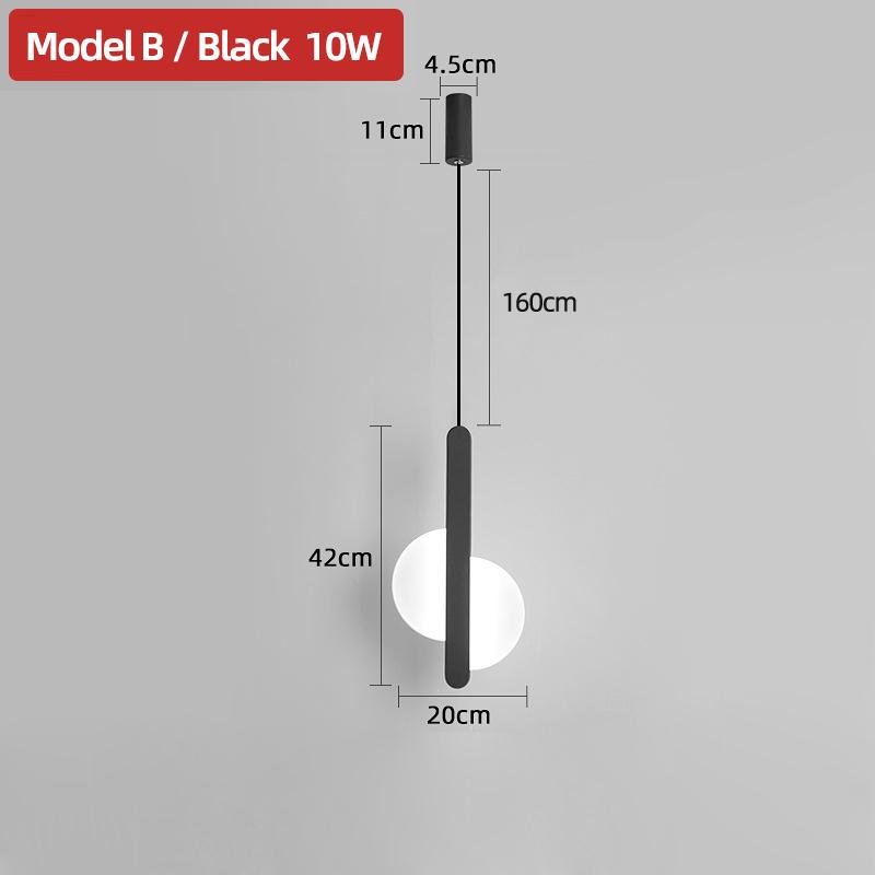 Modern Acrylic LED Pendant Lights Black White Restaurant Bedside Moon LED Pendant Light Suspension Ceiling Hanging Lamp