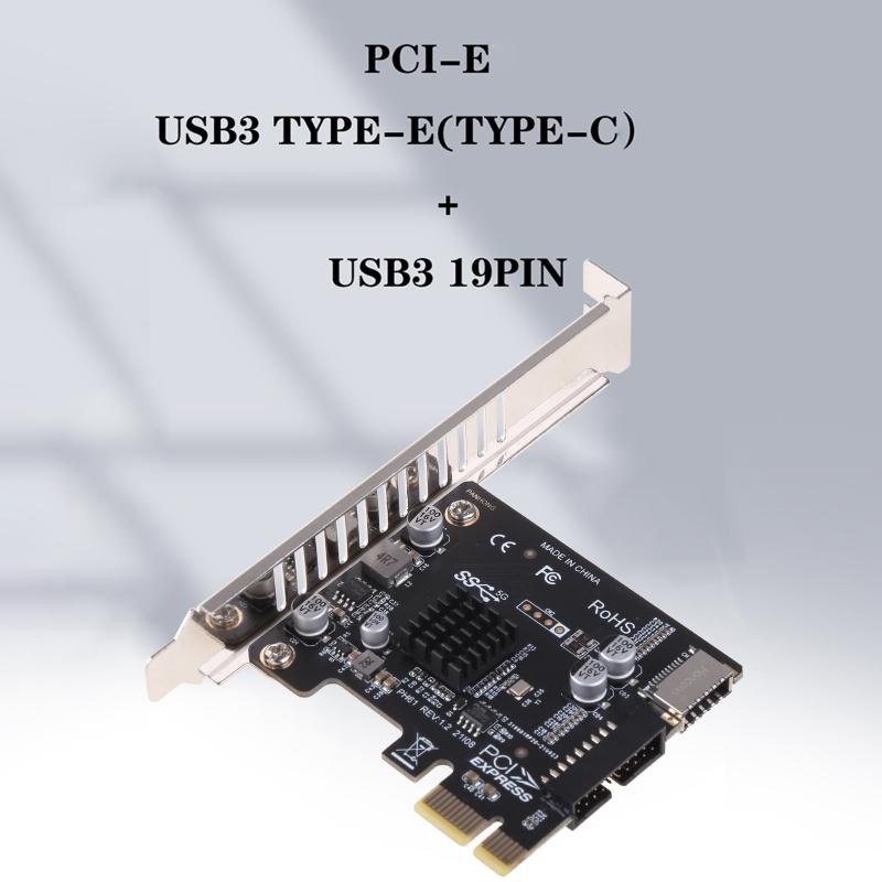 PCI für Pressekarte PCI-E auf USB3 Typ-E Frontplatte Typ-C 19P 20P Pansion-Karte Kompatibel PCI-E 1 4 8 16 Schnittstelle