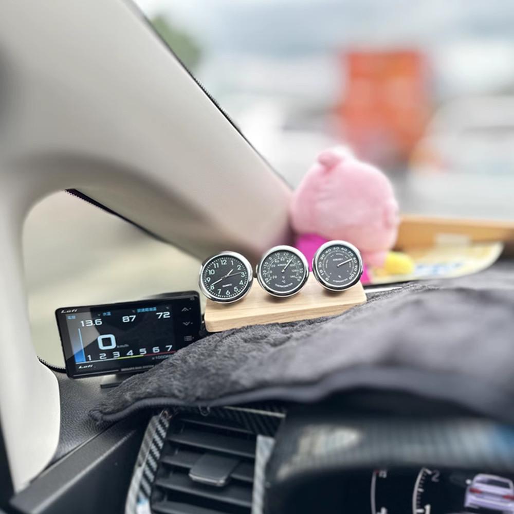 Waterproof Car Dashboard Panel Luminous Clocks + Thermometer + Hygrometer 3 In 1 Kit Motorcycle Bike Boat Mini Watches Ornament