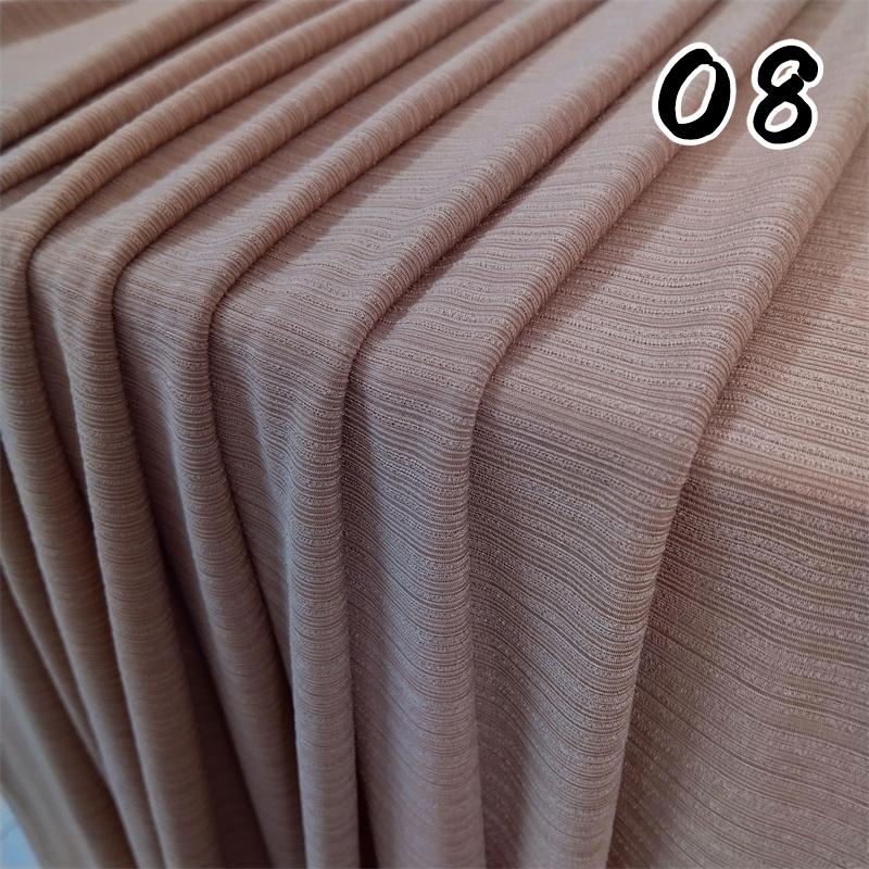 1m Ice Silk Smooth Pleated Stripe Fabric Elastic Anti-Wrinkle Textured Fabric for Dress Casual Pants Suit DIY Sewing Cloth