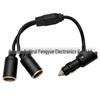 Elbow Plug-In 1-to-2 Cigarette Lighter Socket with Switch, 2*1.5mm to 2*1.0mm Charging Power Cord