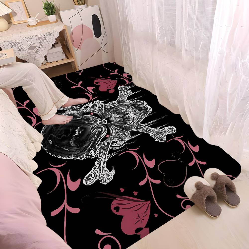 Horror Skull Gothic Bathroom Mat Retro Multiple Choice Living Room Kitchen Rug Non-Slip Bedside Mats
