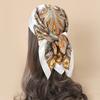 70cm Square Retro Print Silk Scarf Casual Elegant Thin Breathable Neck Women Hijab Wrap Head Wrap Hair Scarves