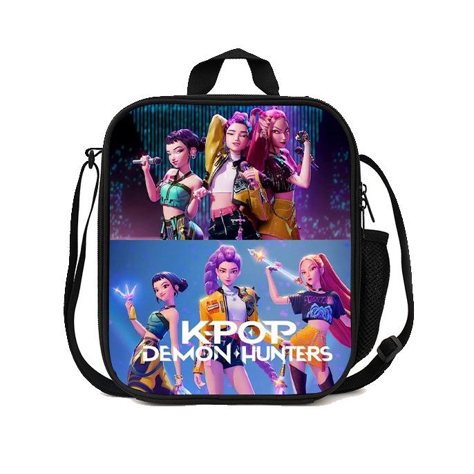 Gedruckte Hexenjäger K-Pop Essensbeutel, Studentin Huntrix Kpop Picknicktasche Kühltasche, Thermoisolierbeutel