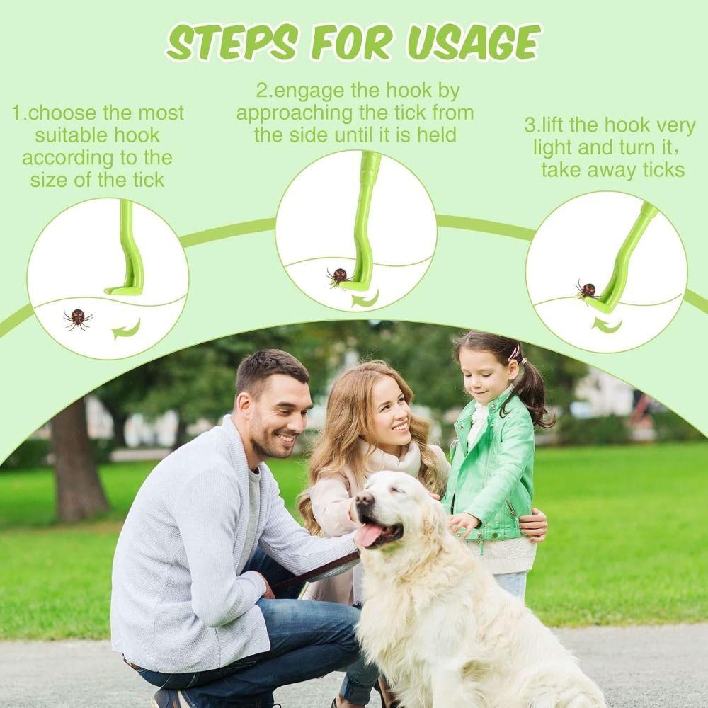 4pcs with Storage Box Flea Tick Tweezers Clip Tick Hooks Pet Cleaning Supplies Dog Cat