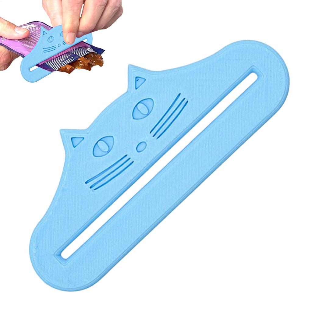 1pcs Cat Food Pouch Squeezer 3D Printing Pouch Squeezer Dispenser Cat Strip Feeder Spoon Squeezing Tool For Liquid Pet Food