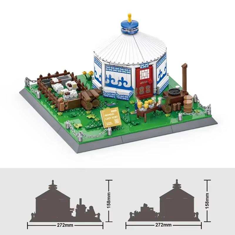 High-Quality 778Pcs High-Quality Creative High-Quality China High-Quality Mongolian High-Quality Yurts High-Quality Building High-Quality Blocks no box