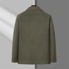 2024 Autumn Men's Solid Color Pure Cotton Lapel Jacket for Middle-aged and Senior Men
