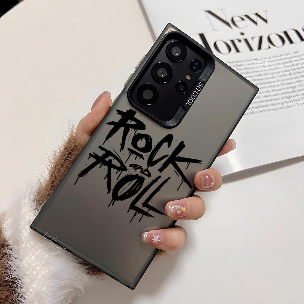 Coole Rock Roll Musik Handyhülle Für Samsung Galaxy S25 Edge S24 S23 S22 S21 S20 Ultra Funda Silikon Silberne Hülle