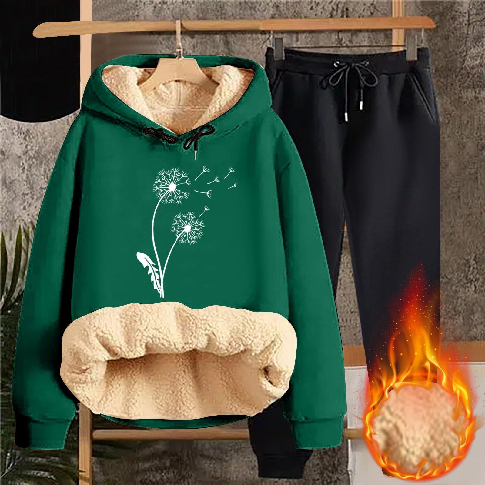 

Женская модная толстовка с капюшоном и принтом, повседневный комплект из двух предметов XXXXL зелёный