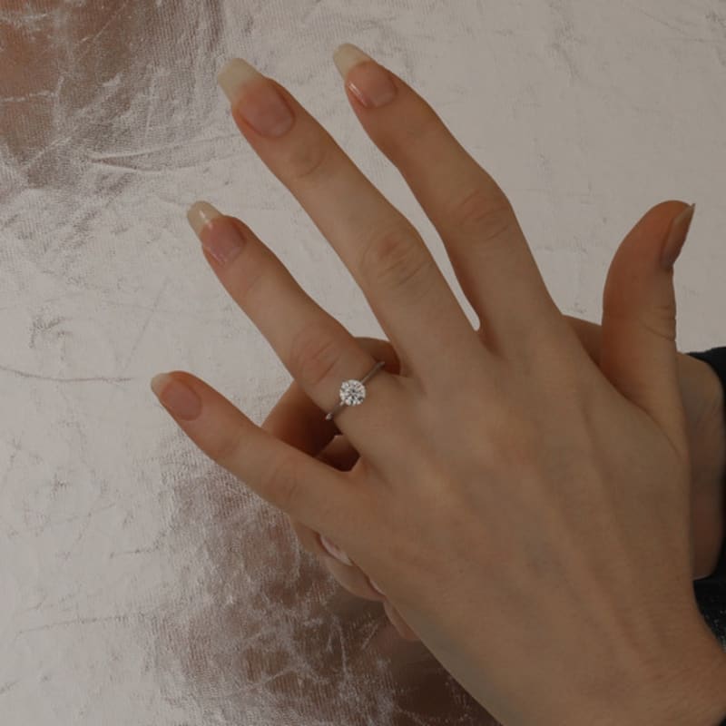 ozel [Custom Made] Silver925 Moissanite 0.8CT 6 Prong Setting Ring PS091R