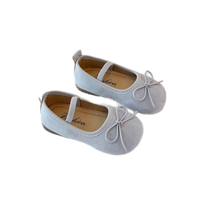 Flat-bottomed suede ballet shoes single shoes women's shoes 2025 new doll shoes one-word elastic Mary Jane versatile