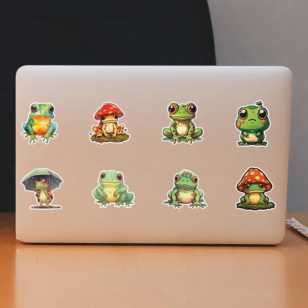 50 Pieces of Free Frog Stickers for Mobile Phone Computer Decoration Stickers Waterproof Creative Children's DIY Stickers