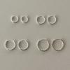 [4SIZE] 925 Silver Basic One Touch Ring Earring [2mm]