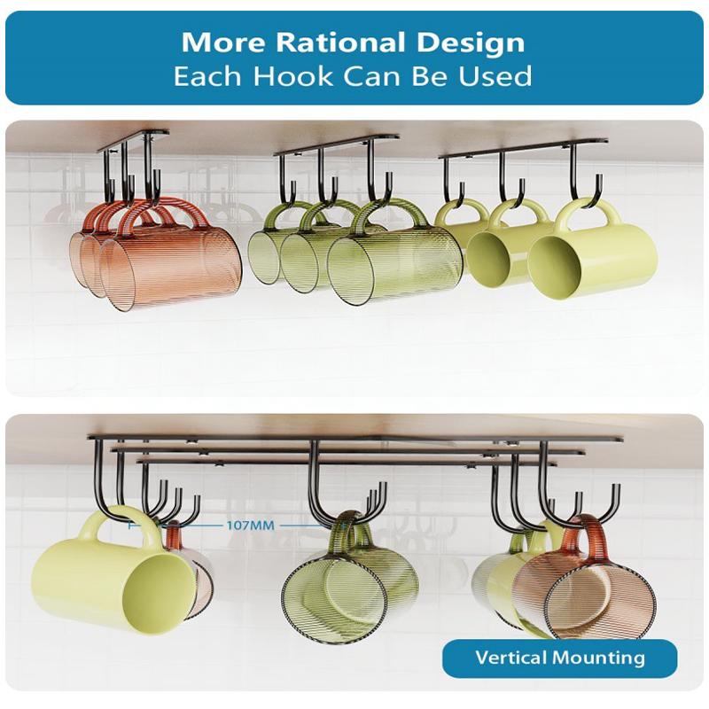 Minimalist Cabinet Mug Hooks Water Cup Racks And Upside-Down Coffee Cup Display Rack