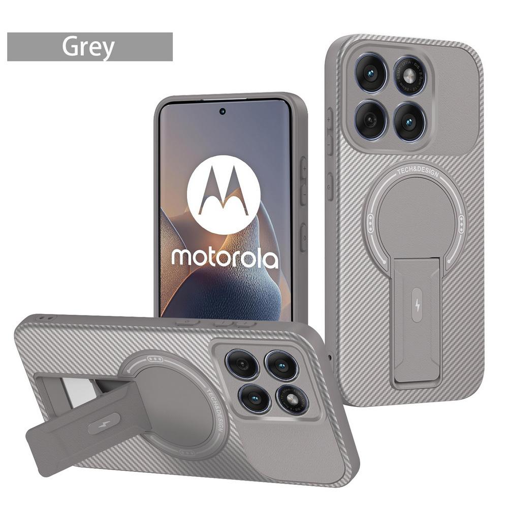 Carbon Fiber Invisible Stand Holder Magnetic Ring Case for Moto Edge 60 Fusion 60s 50 Pro G35 G55 G75 G85 G54 G04 G24 Cover