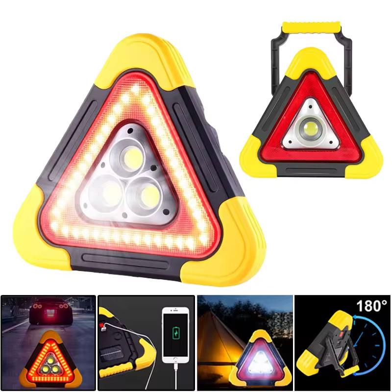 

3 In 1 Solar Emergency Triangular Warning Light Safety Breakdown Alarm Lamp Portable Solar Light For Camping Working жёлтый