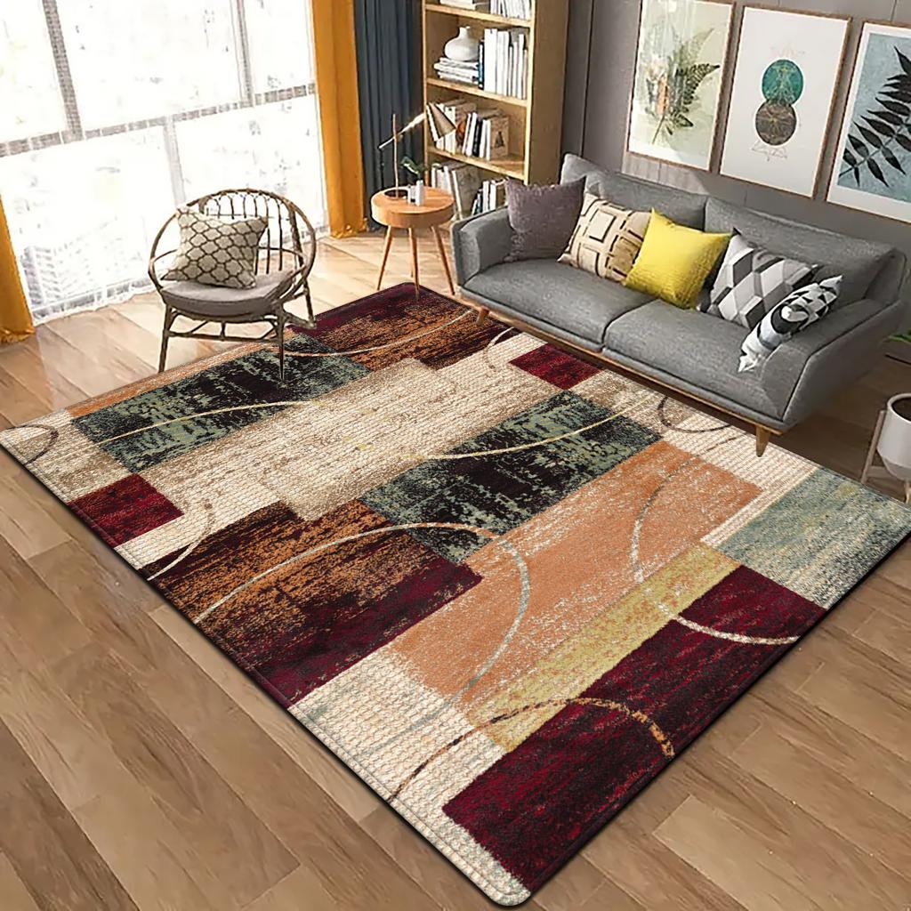 1Pcs Anti Fatigue Kitchen Rugs,Vintage GeometricPrint Waterproof Non-Slip Thick Cushioned Kitchen Mat Heavy Duty Comfort Standing Mat for Kitchen