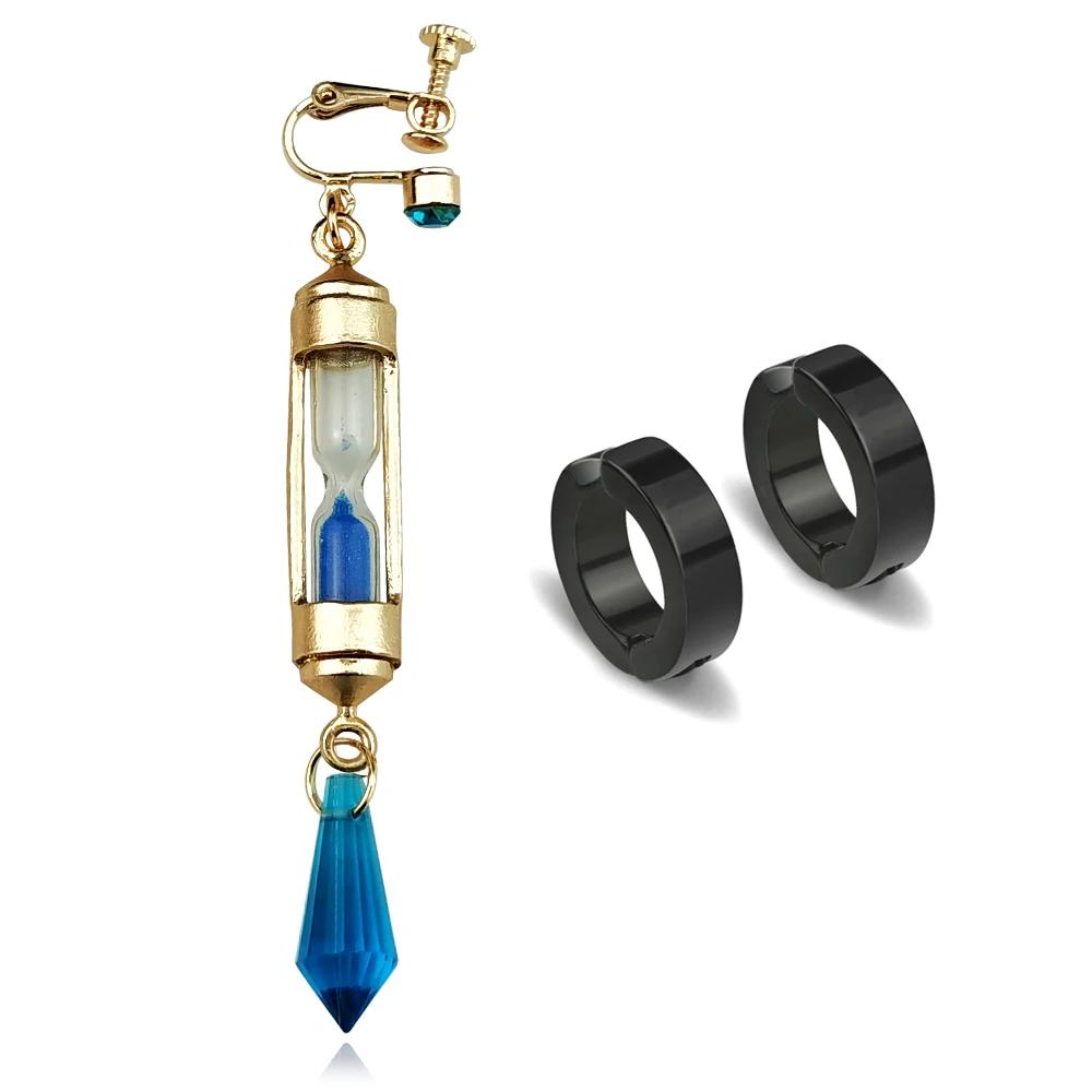Anime The Case Study of Vanitas Vanitas Earrings No Karte Props Hourglass Earrings Ear Cuff Studs Clip Cosplay Jewelry Gifts